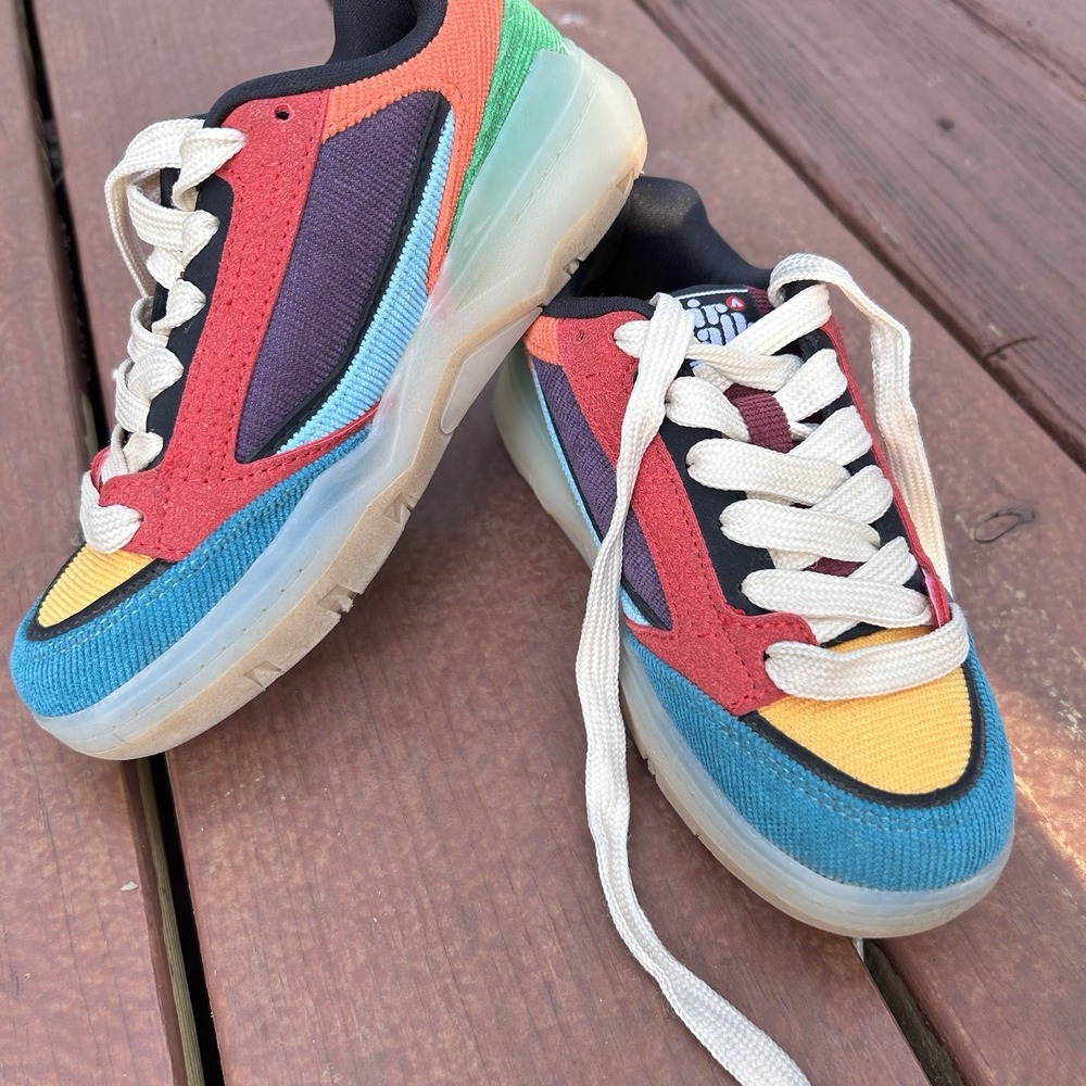 Airwalk Boys Lace Up Pedro Colorful Multicolor Sneakers Skate Shoes, Size 13